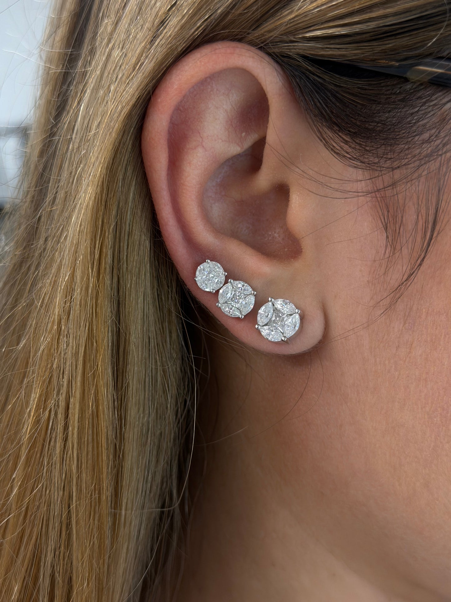 Marquise Cluster Stud Earrings