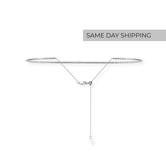 Adjustable Tennis Choker Necklace