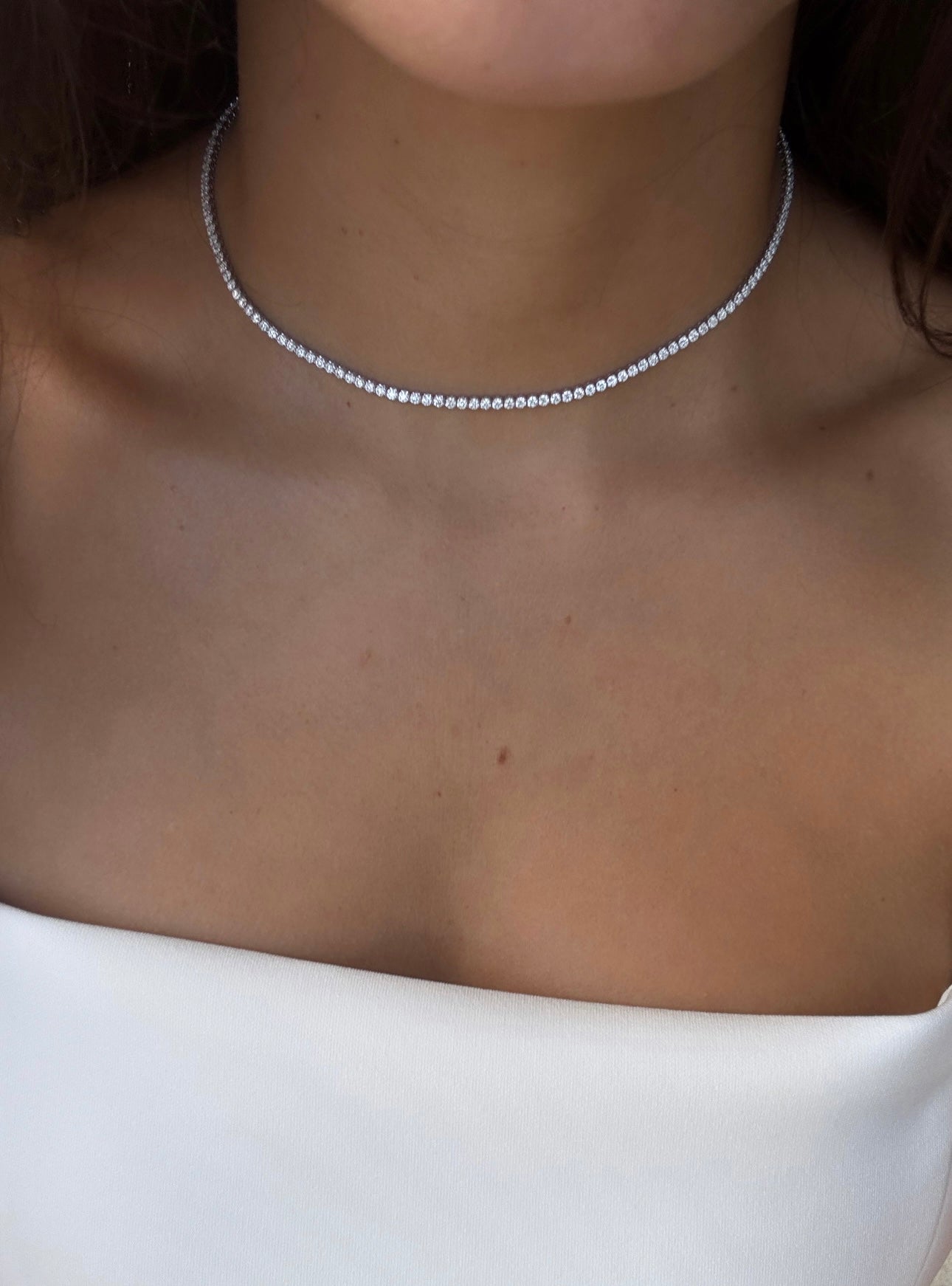 Adjustable Tennis Choker Necklace
