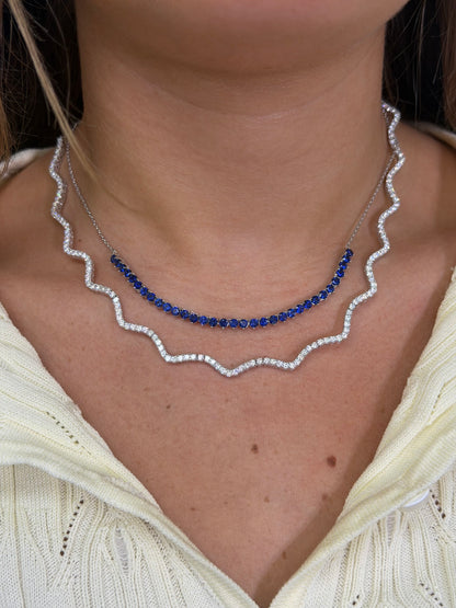 HALF COLOR TENNIS NECKLACE