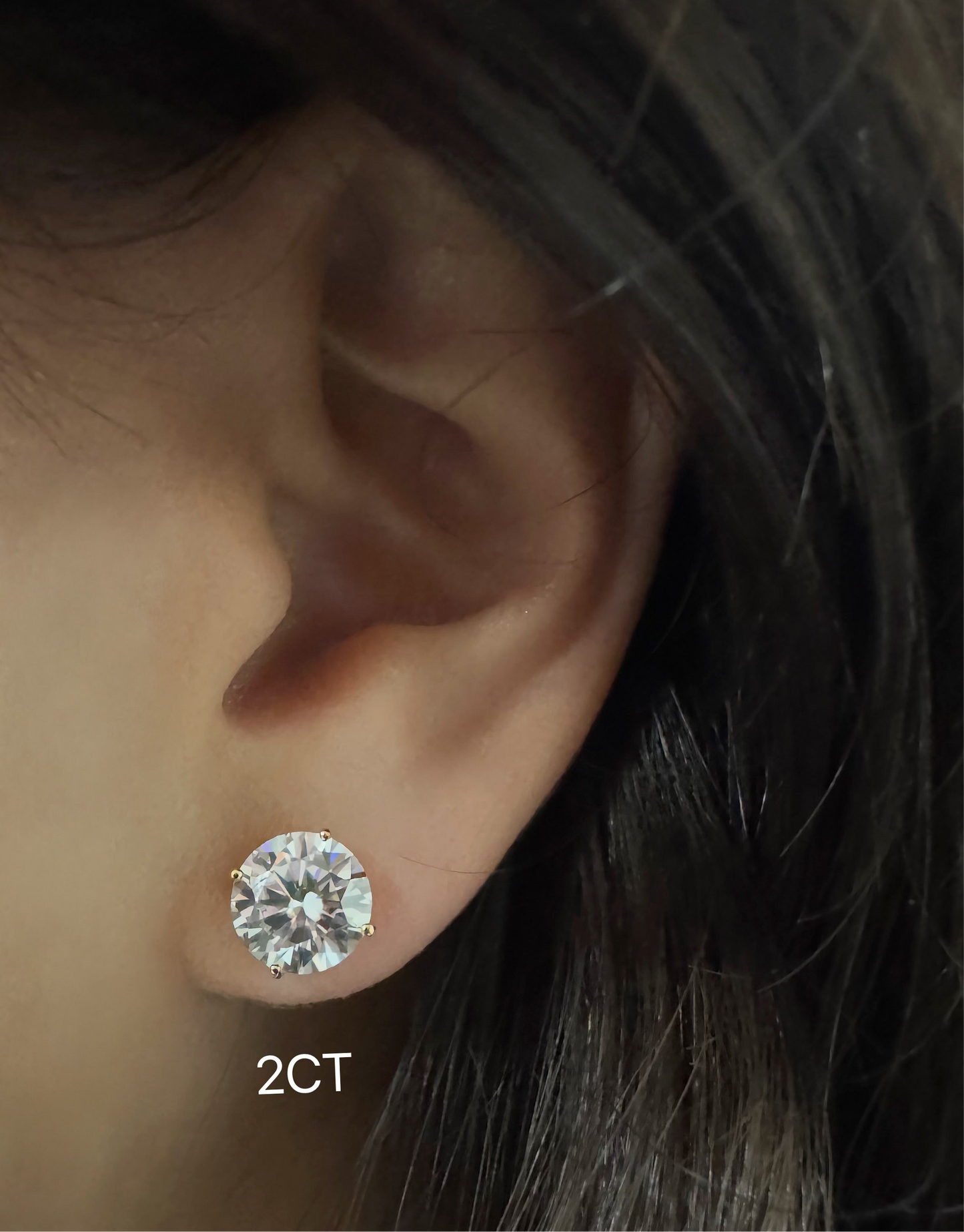 Martini Setting Round Solitaire Stud Earrings