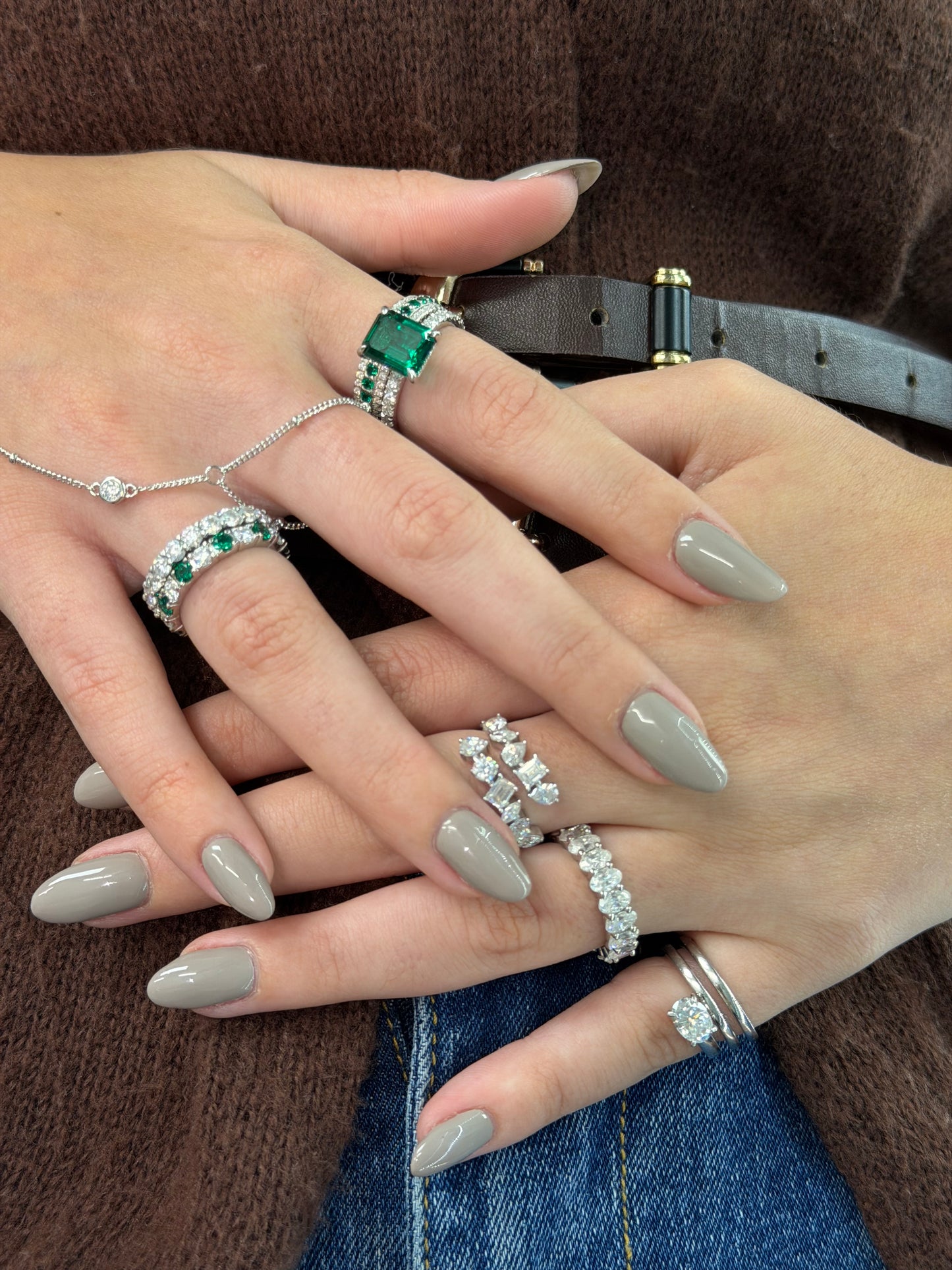 Oval Cut Spiral Ring - Pinky Ring