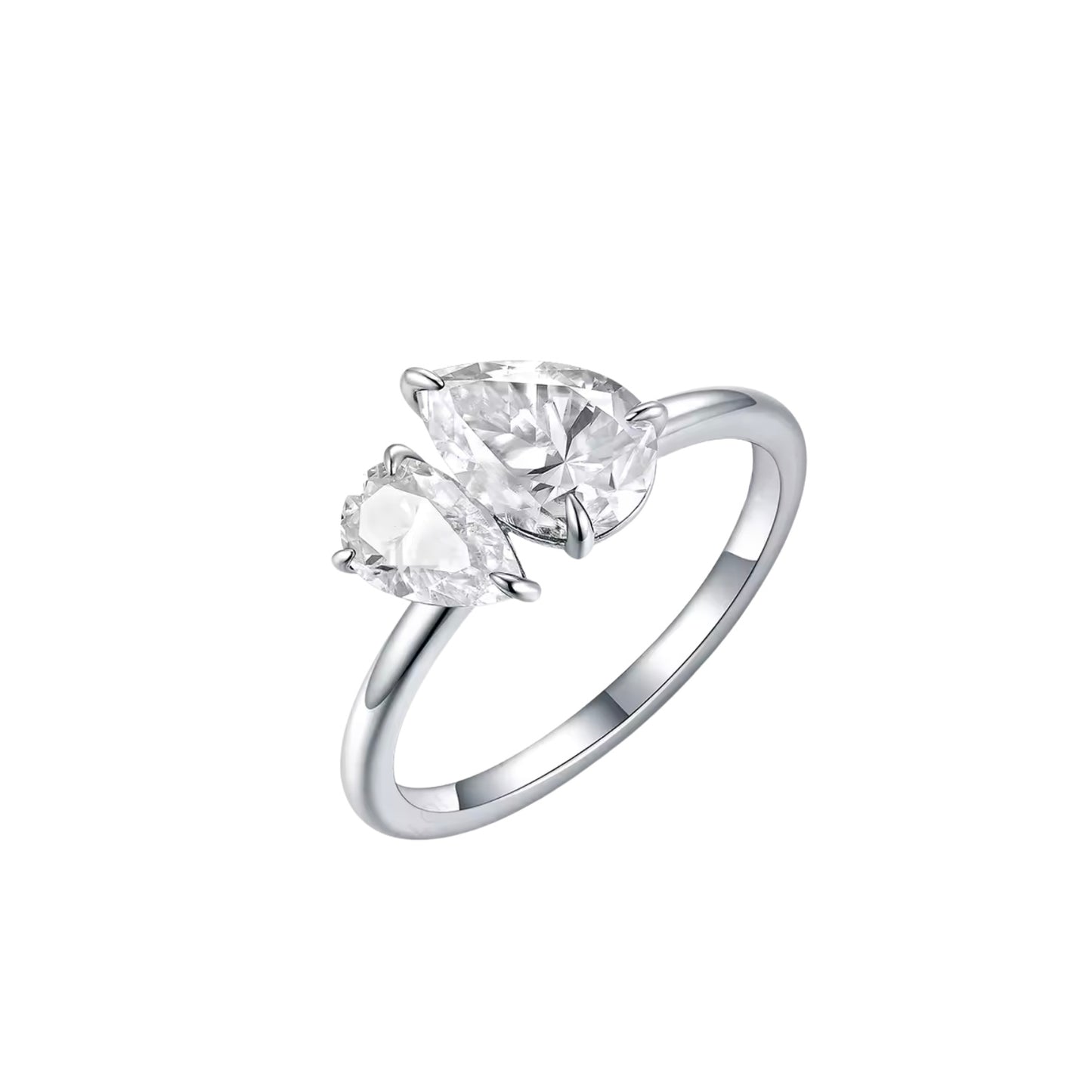 Double Pear 3ctw Toi Et Moi Ring