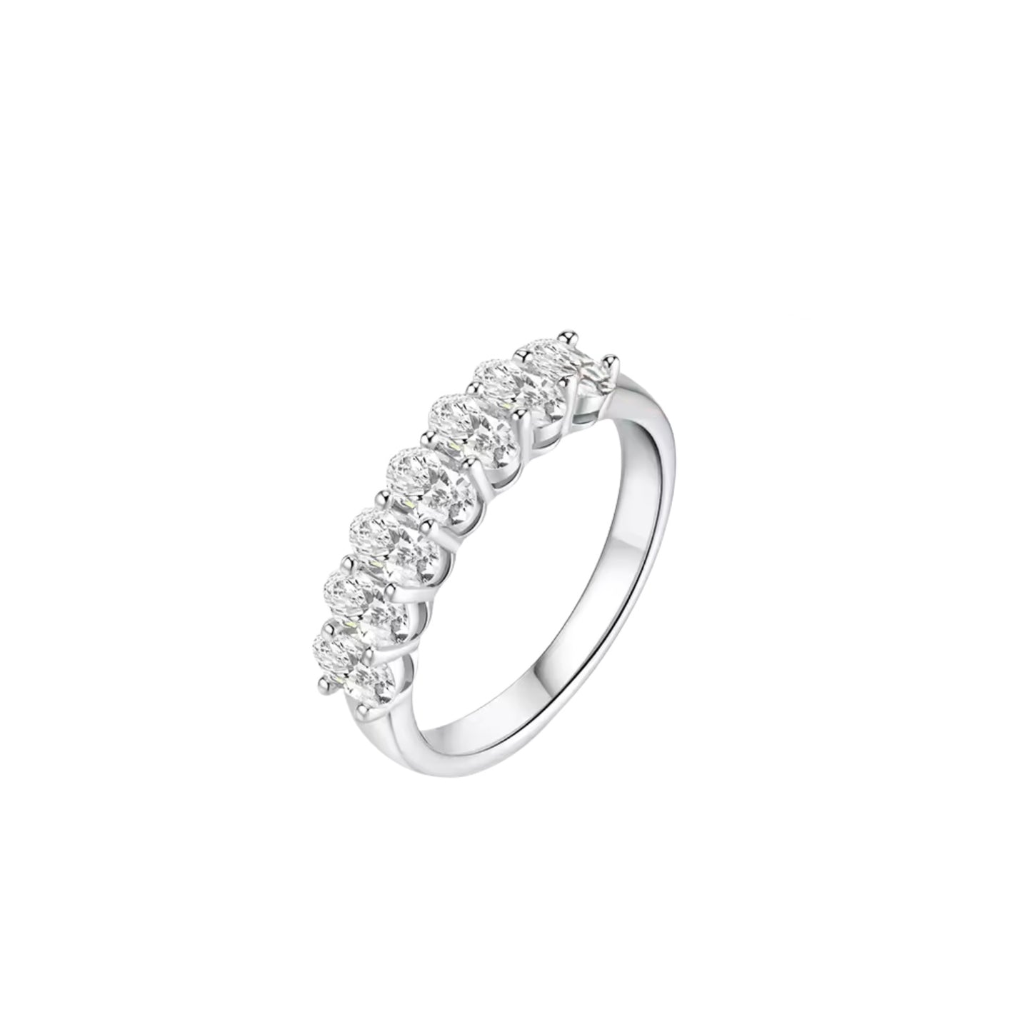 Oval Cut Half Eternity Ring