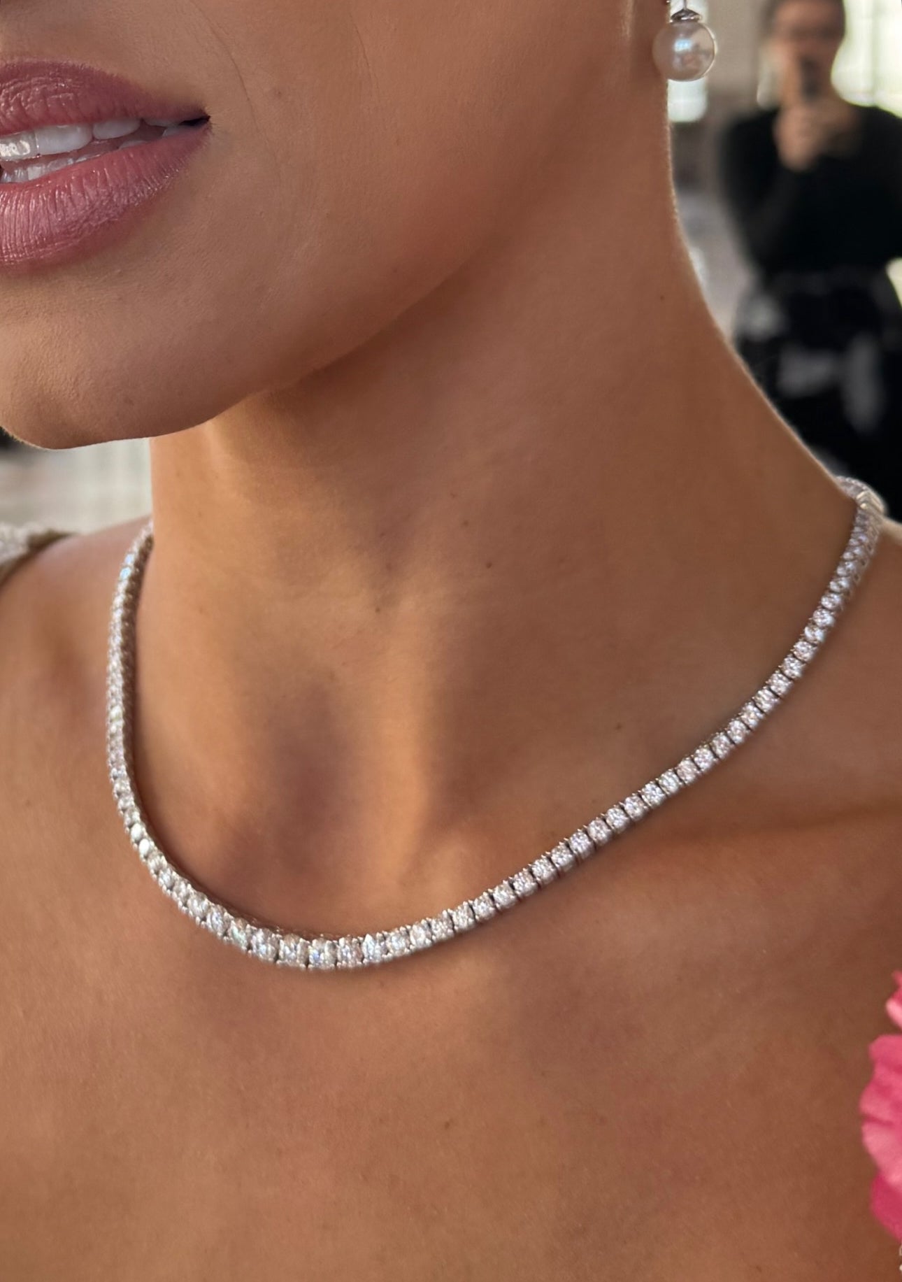 Riviera 4 Prong  Graduated Tennis Necklace