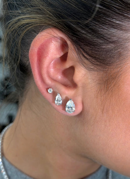 Pear Cut Solitaire Stud Earrings
