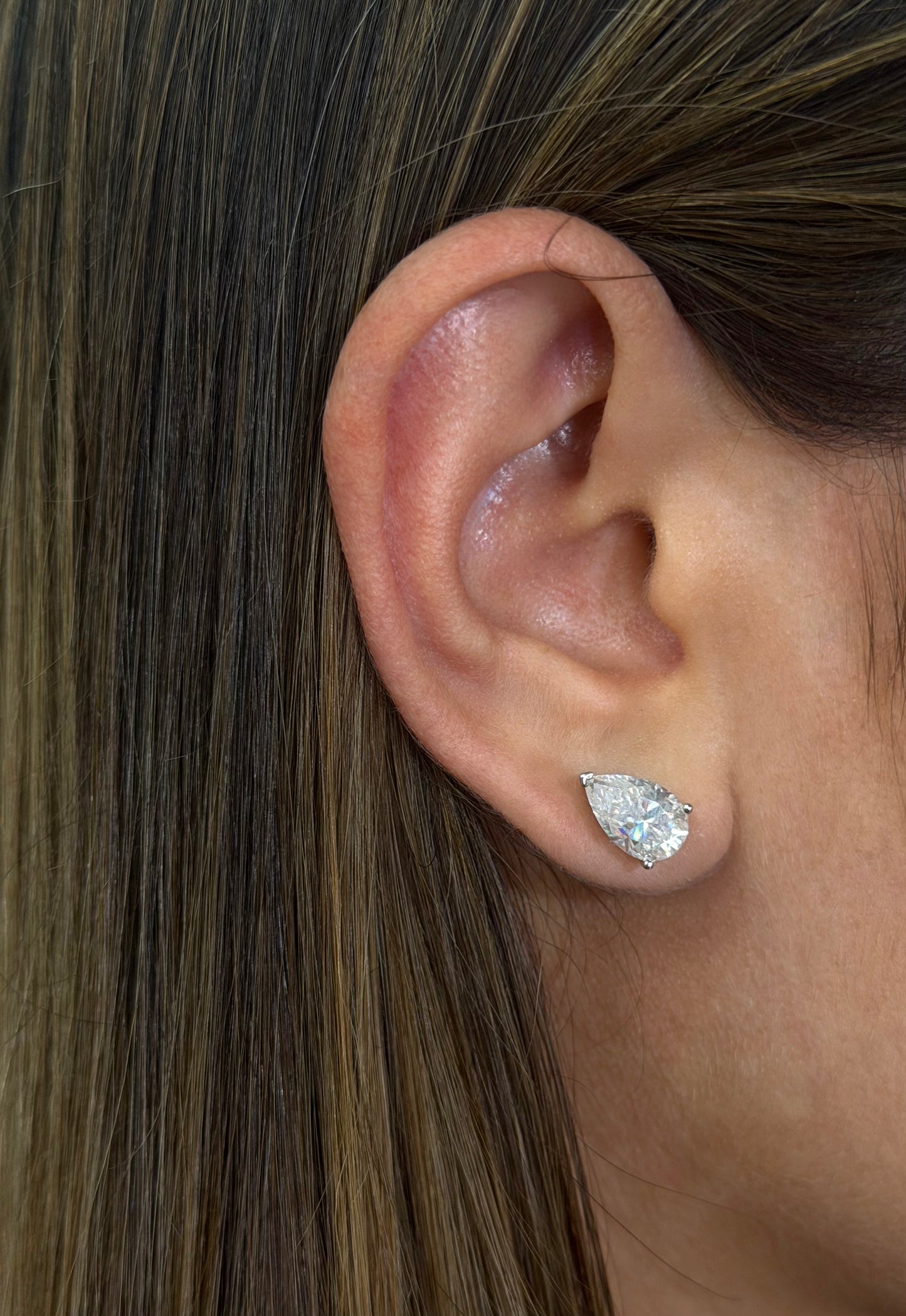 Pear Cut Solitaire Stud Earrings