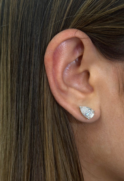 Pear Cut Solitaire Stud Earrings