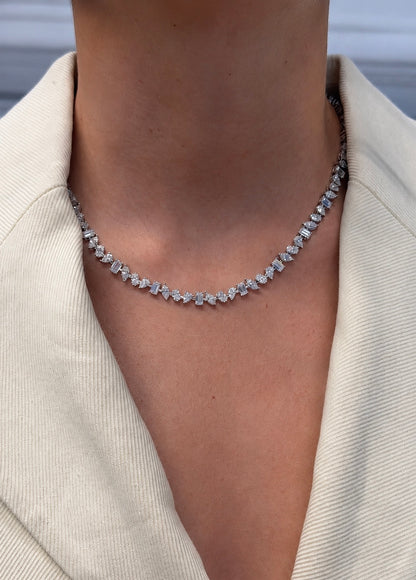 Multi-Cut Tennis Necklace