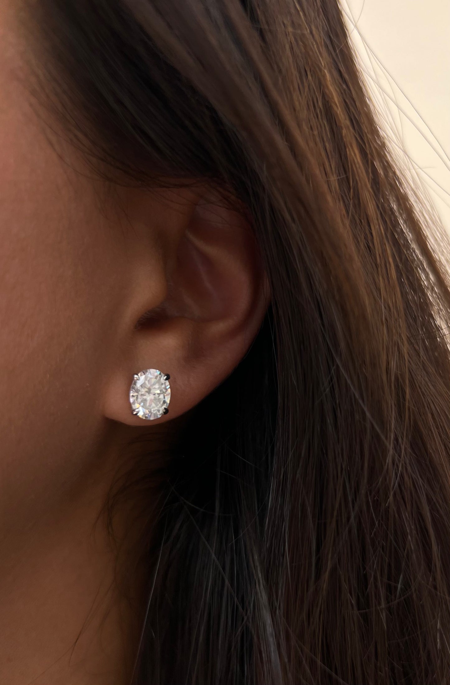 Oval Cut Solitaire Stud Earrings