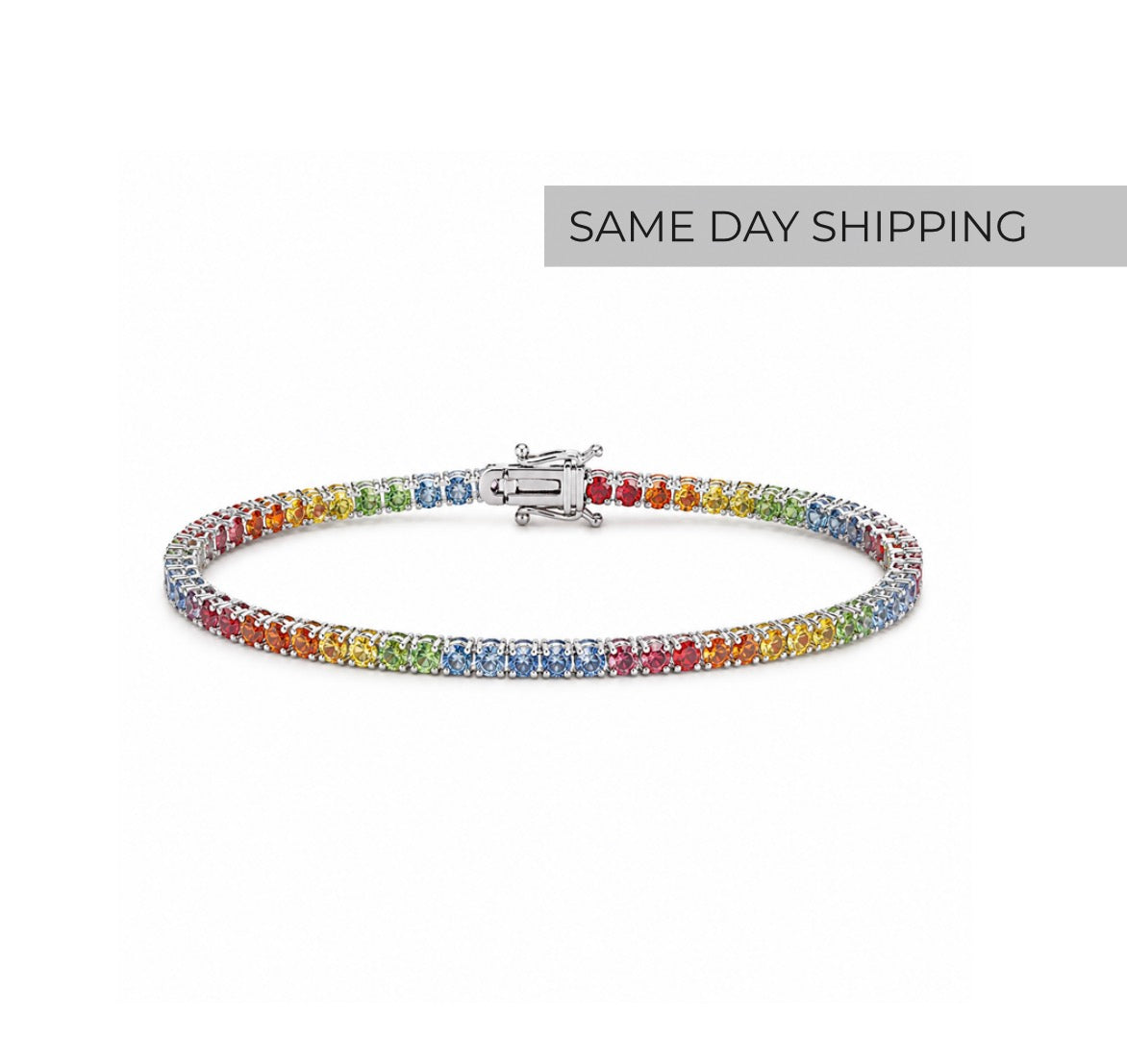 Rainbow Tennis Bracelet