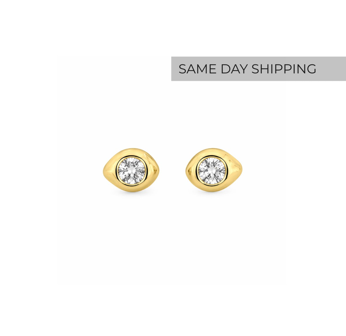Mini bezel sparkle earrings