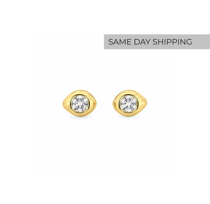 Mini bezel sparkle earrings