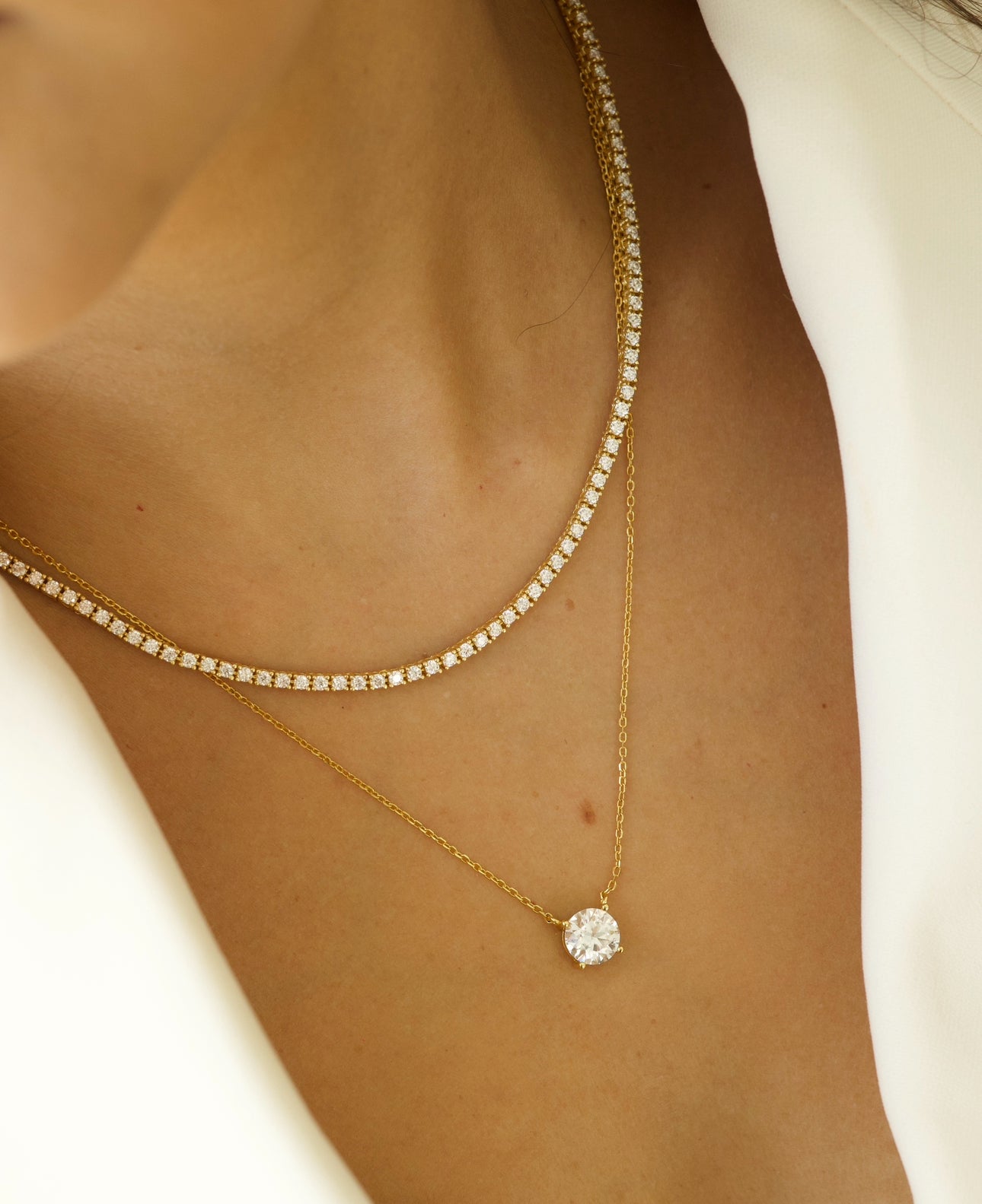 Round Solitaire Necklace