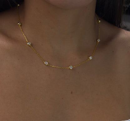 3CT Bezel Set Necklace