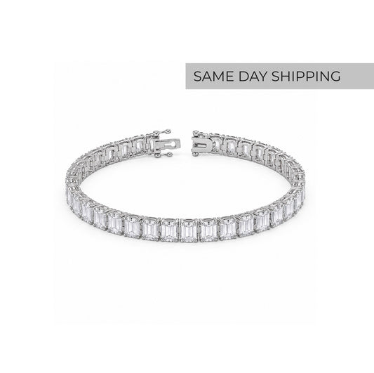 Emerald Cut Tennis Bracelet