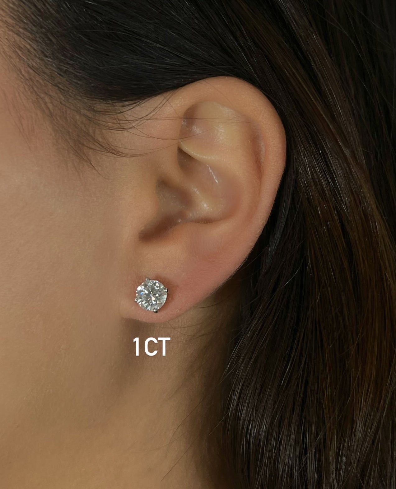 Martini Setting Round Solitaire Stud Earrings