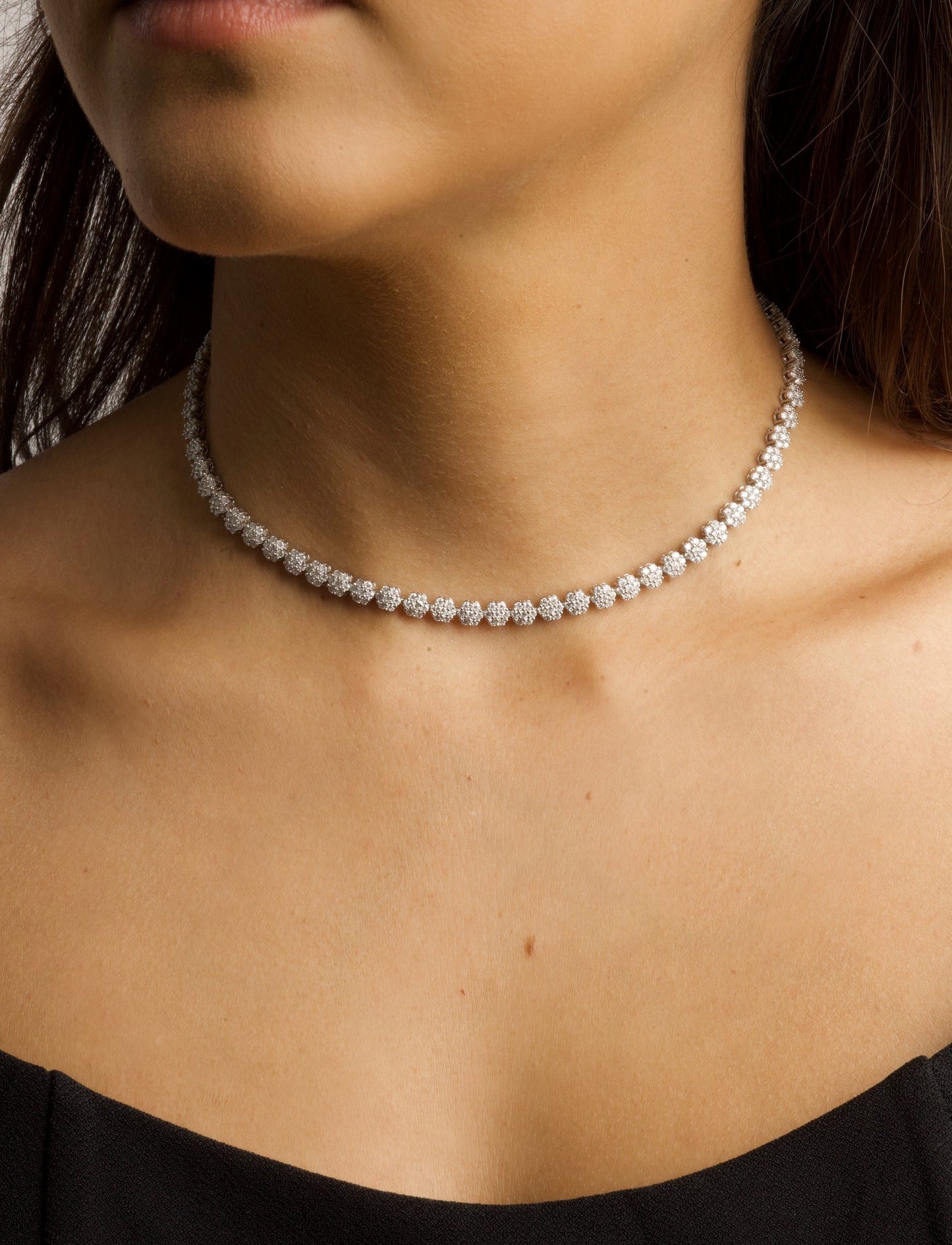 6.4CT Flowers Adjustable Choker Necklace