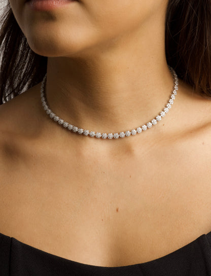 6.4CT Flowers Adjustable Choker Necklace