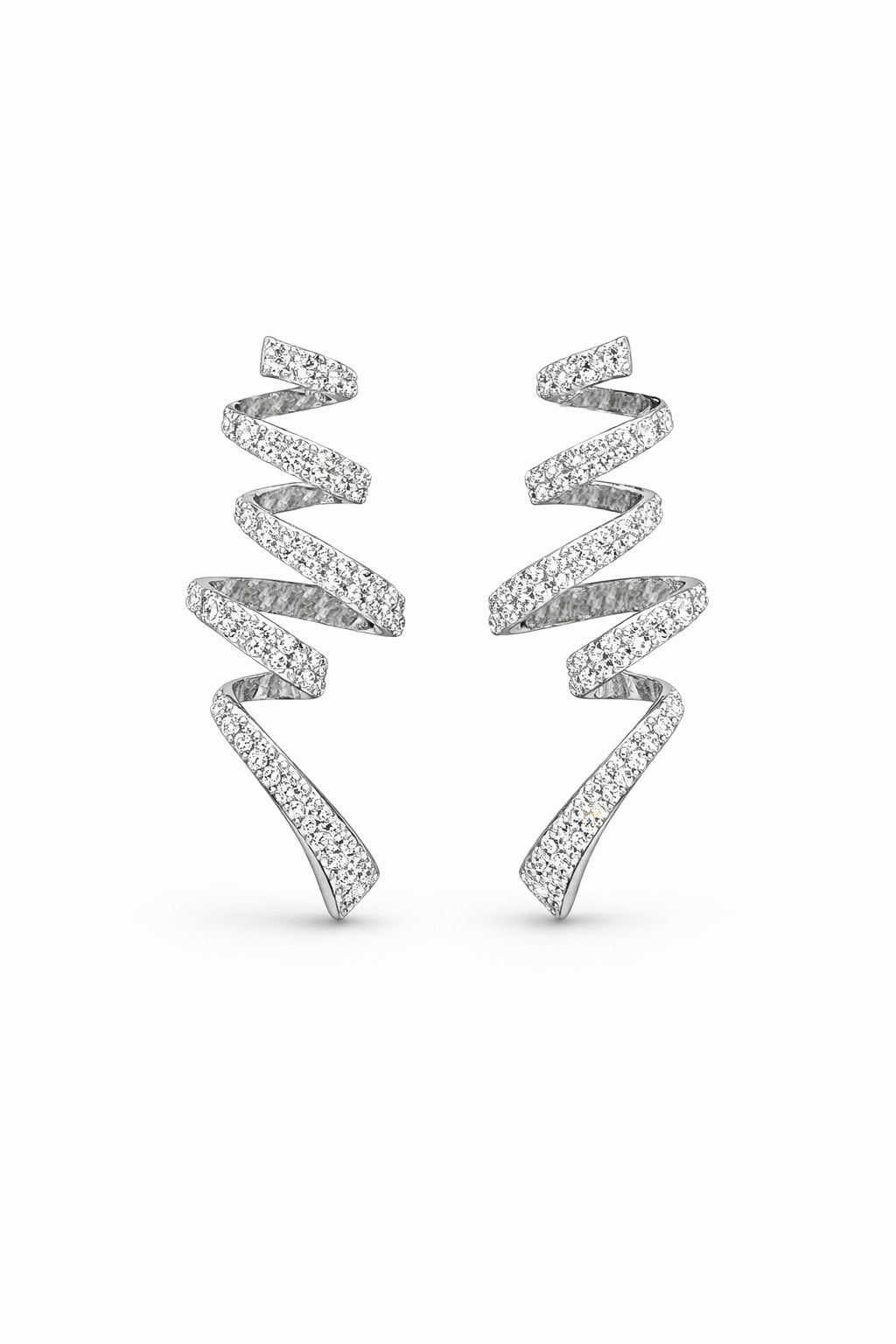 Pavé Spiral Drop Earrings