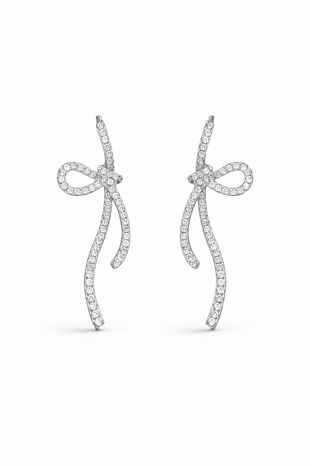 Pavé Bow Drop Earrings
