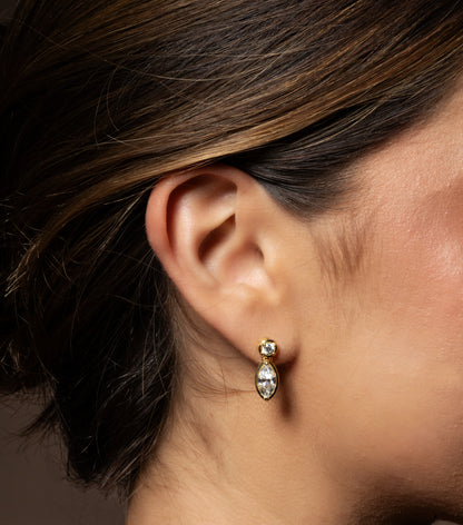 Marquise Drop Golden Earrings