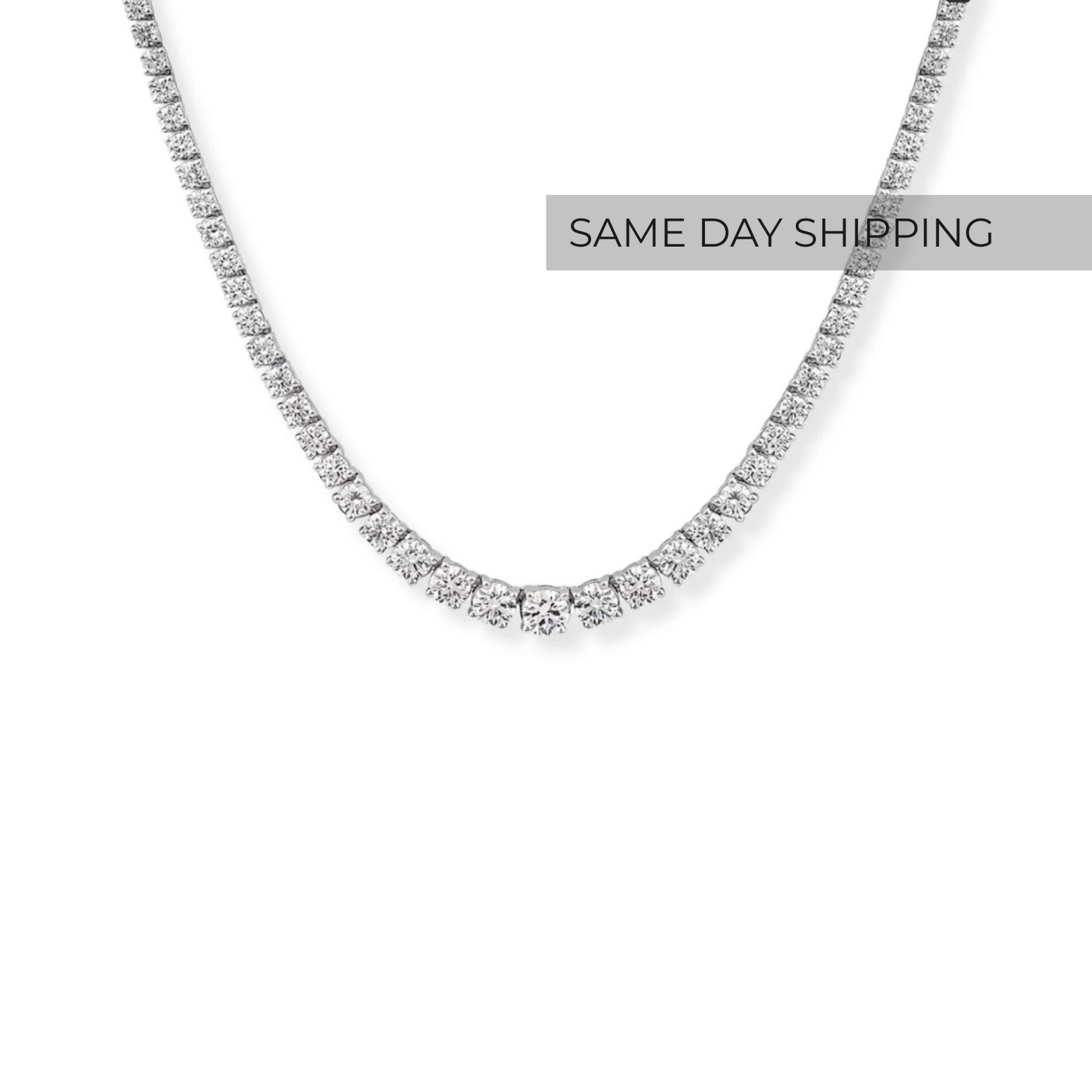 Riviera 4 Prong  Graduated Tennis Necklace