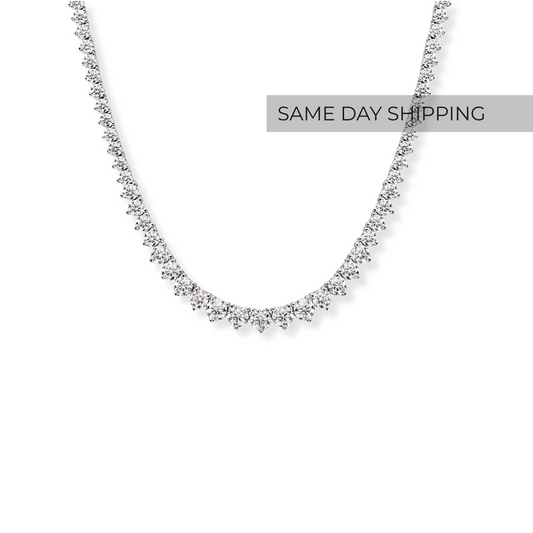 Riviera 3-Prong Graduated Tennis Necklace