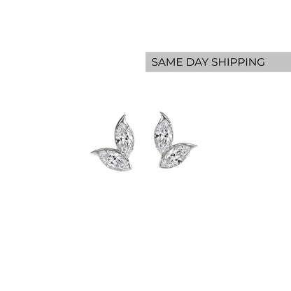Double Marquise-Cut Stud Earrings