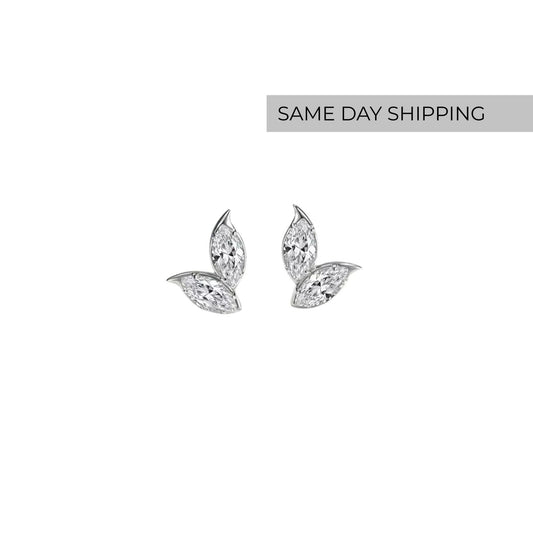 Double Marquise-Cut Stud Earrings