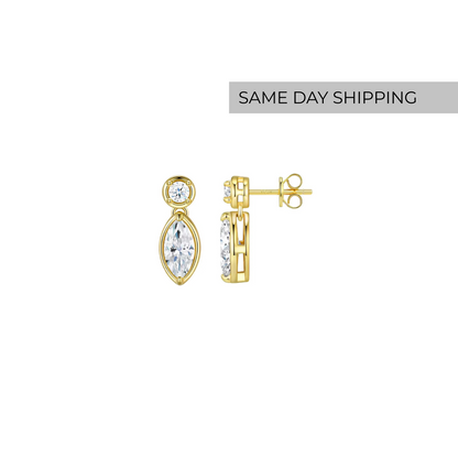Marquise Drop Golden Earrings
