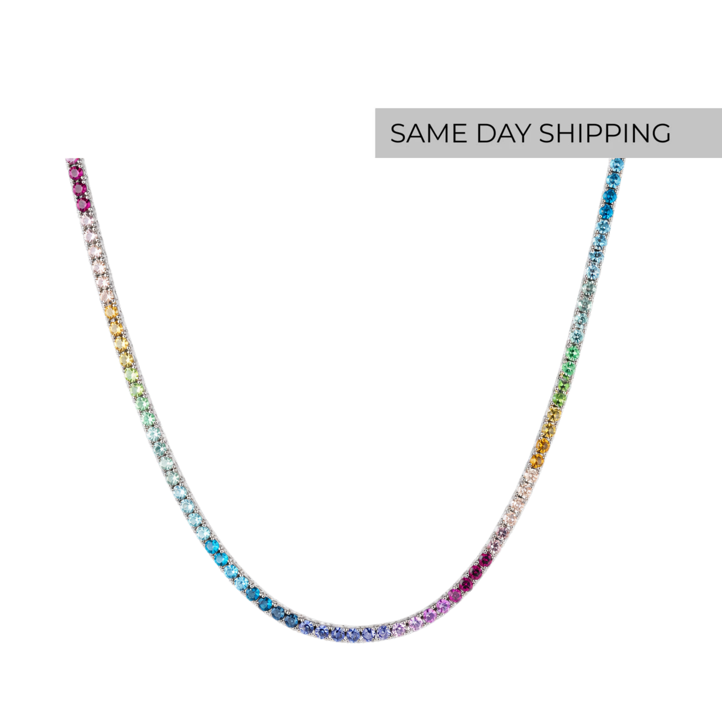 Rainbow Tennis Necklace