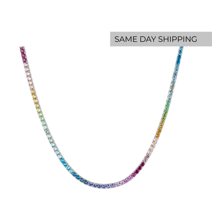 Rainbow Tennis Necklace