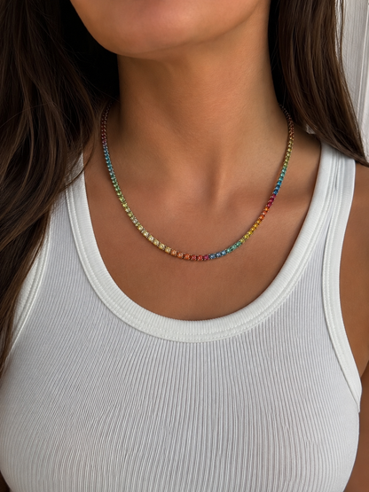 Rainbow Tennis Necklace