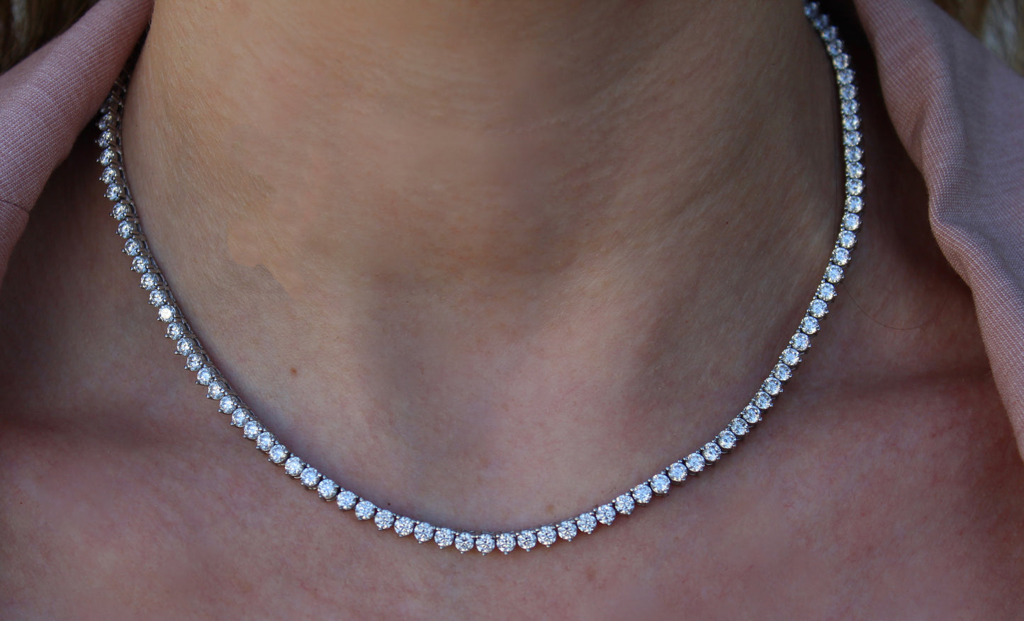3-Prong Tennis Necklace