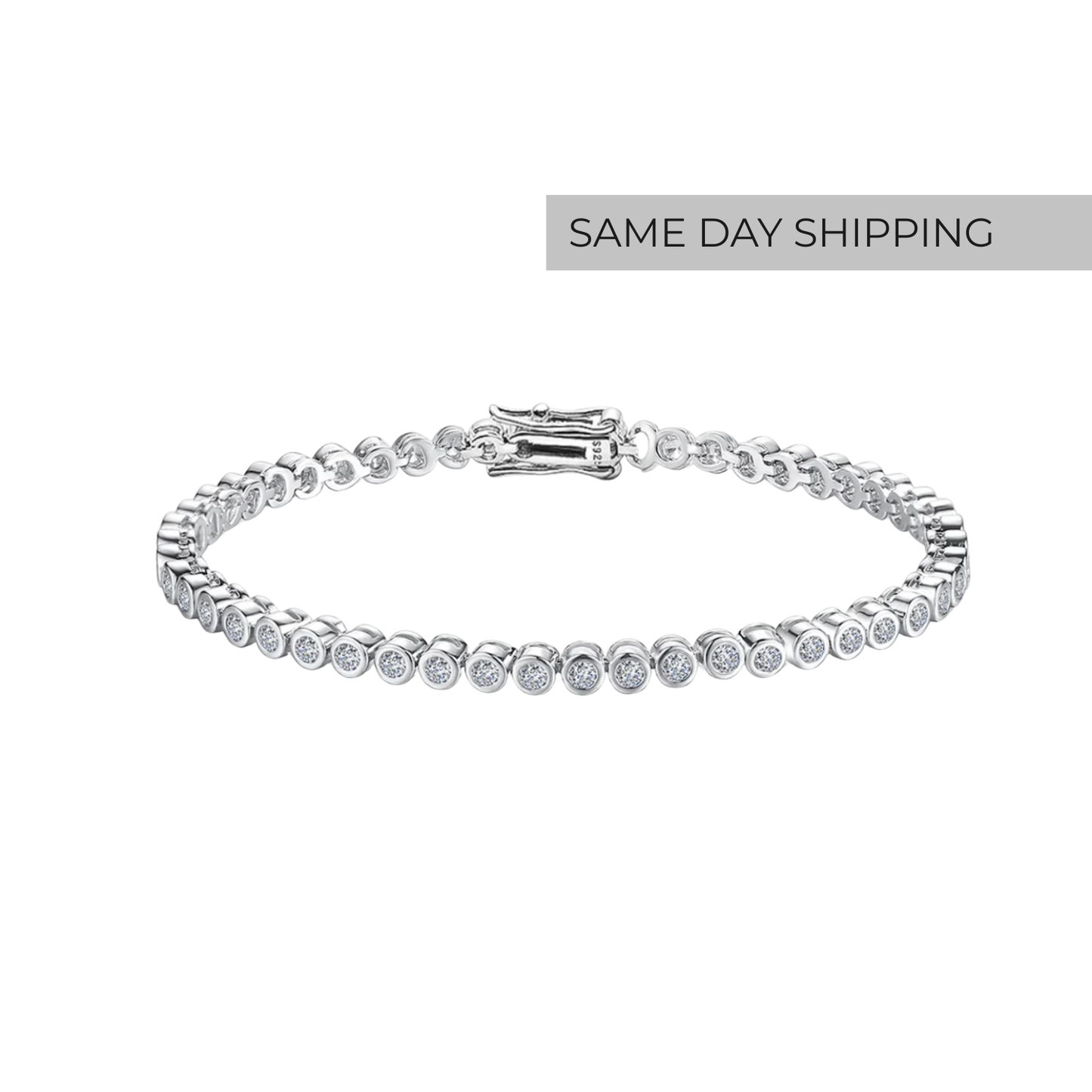 Bezel Set Tennis Bracelet