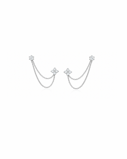 Clover Chain Stud Earrings