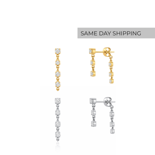 Drop chain earrings