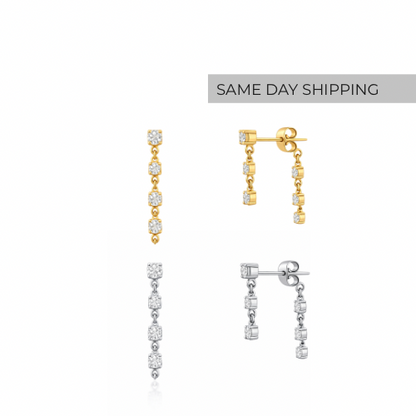 Drop chain earrings