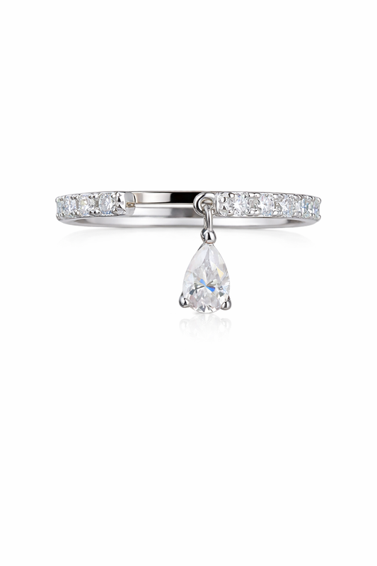 Pear Cut Dangle Adjustable Ring