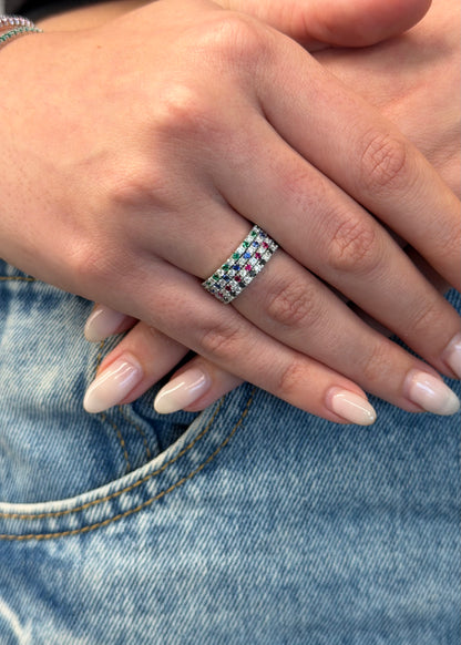 half 2mm color eternity band ring