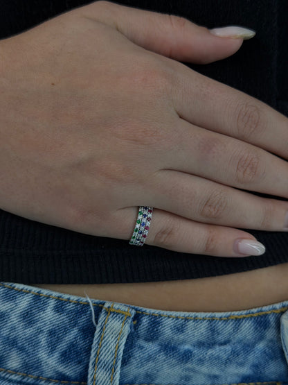 half 2mm color eternity band ring