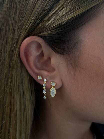 Mini bezel sparkle earrings