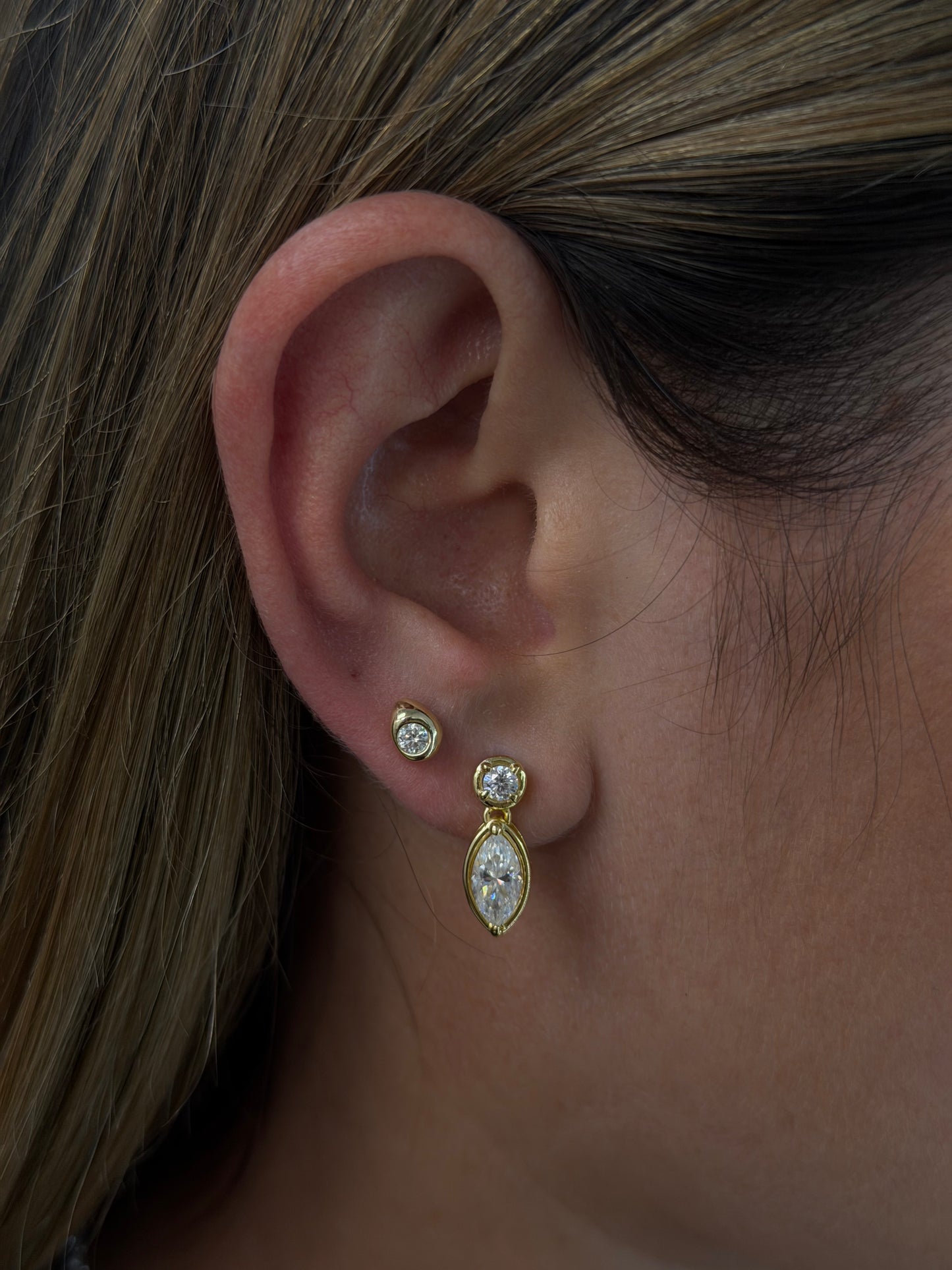 Mini bezel sparkle earrings