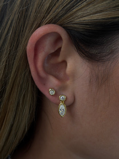 Mini bezel sparkle earrings
