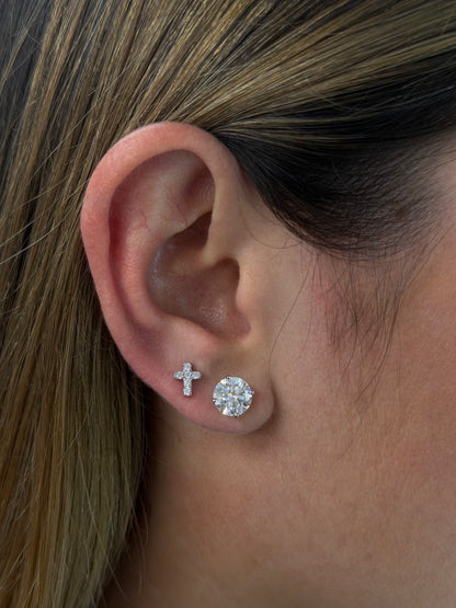 Mini cross stud earrings