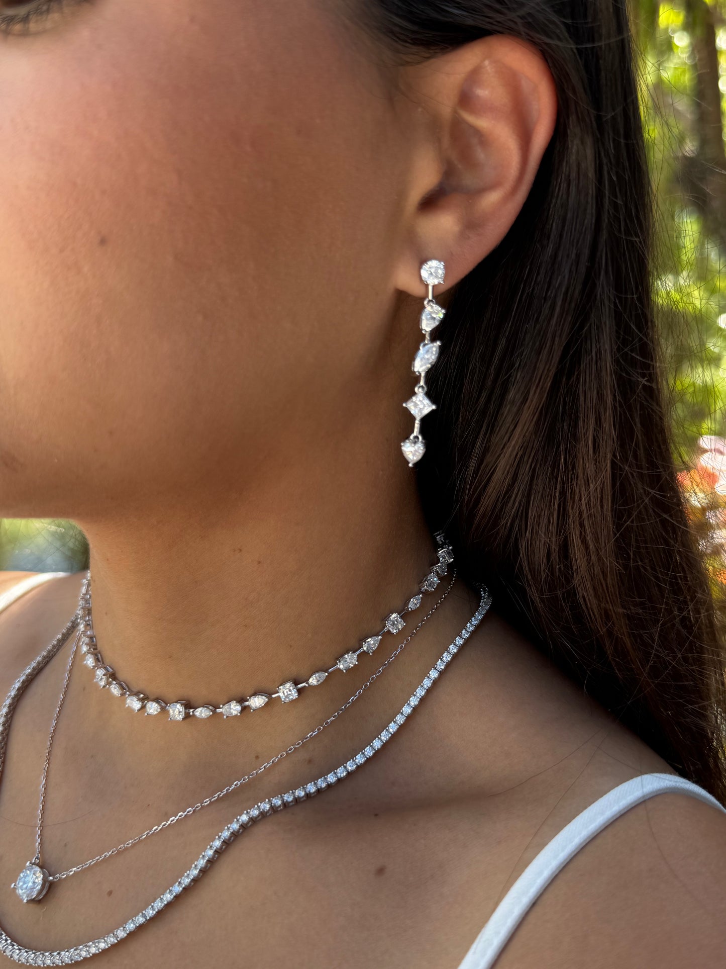 Adjustable Multi-Cut Tennis Choker Necklace