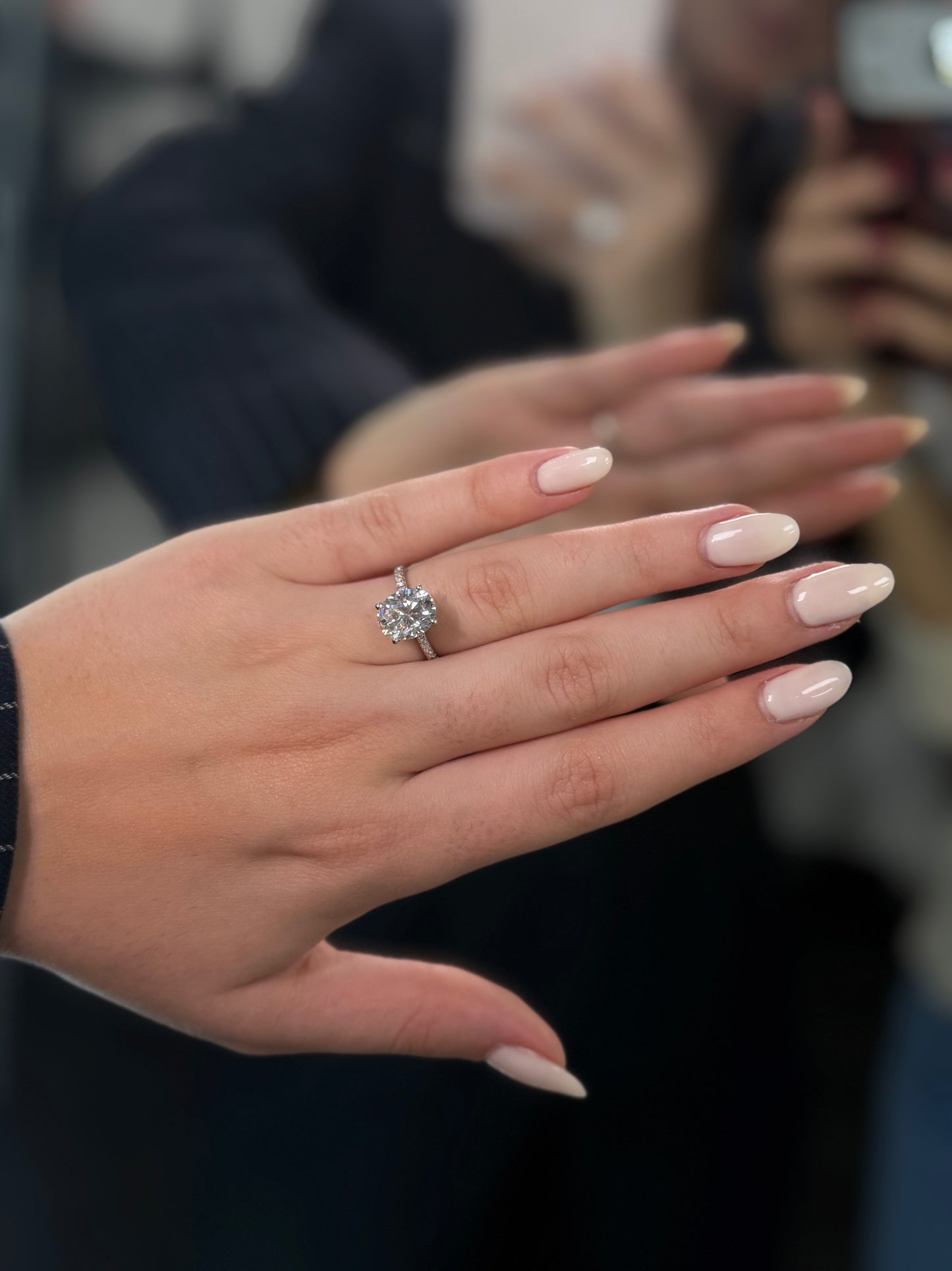 3CT Oval Cut Engagement Ring with Pavé Band