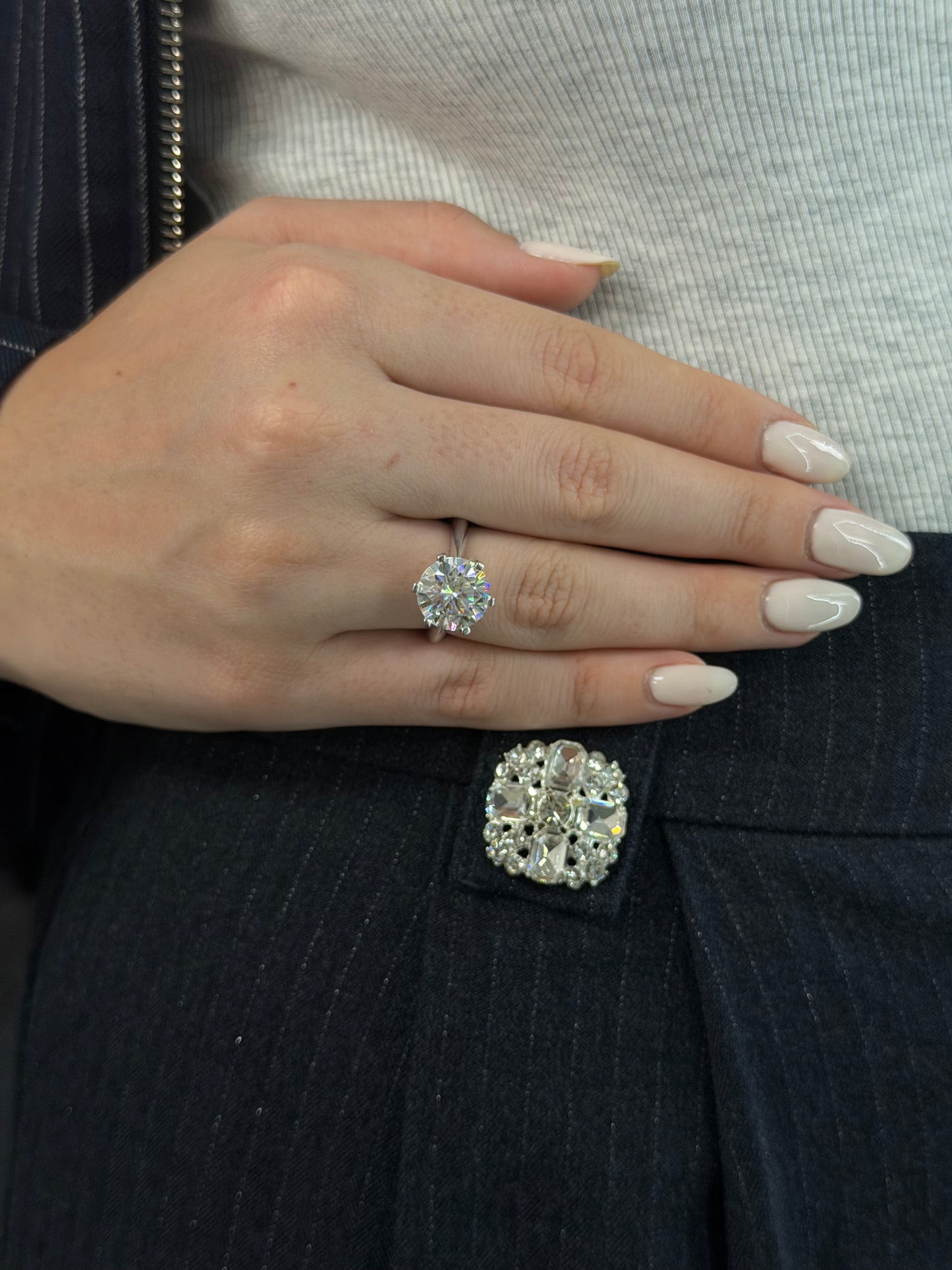 5 CT Round Cut Six-Prong Solitaire Engagement Ring