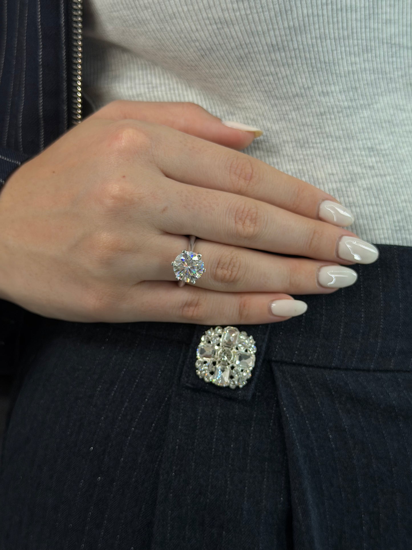 5 CT Round Cut Six-Prong Solitaire Engagement Ring